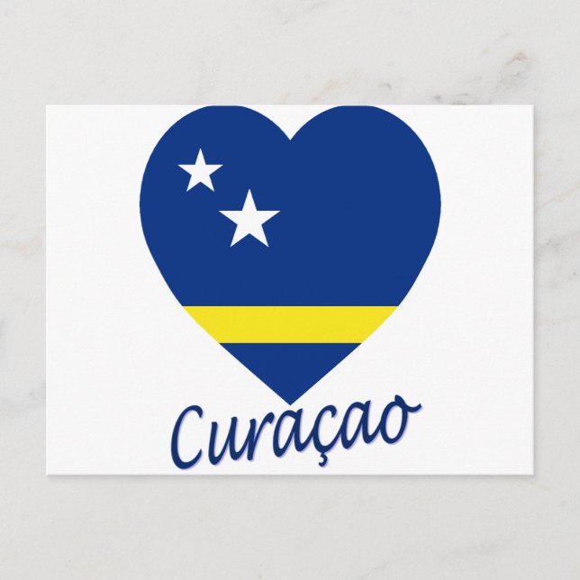 Postal Corazón de la bandera de Curazao (Anverso)