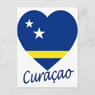 Postal Corazón de la bandera de Curazao