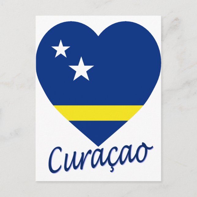 Postal Corazón de la bandera de Curazao (Anverso)