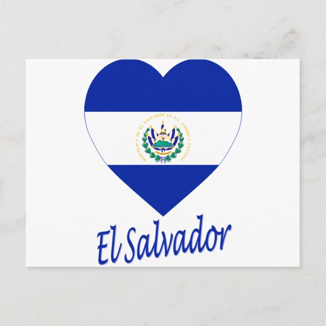 Postal Corazón de la bandera de El Salvador (Anverso)