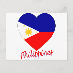 Postal Corazón de la bandera de Filipinas