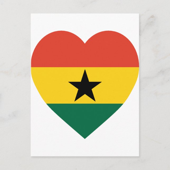 Postal Corazón de la bandera de Ghana (Anverso)