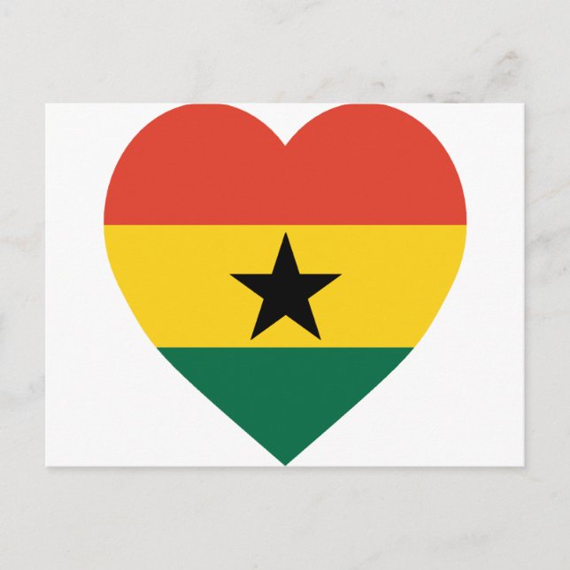 Postal Corazón de la bandera de Ghana (Anverso)