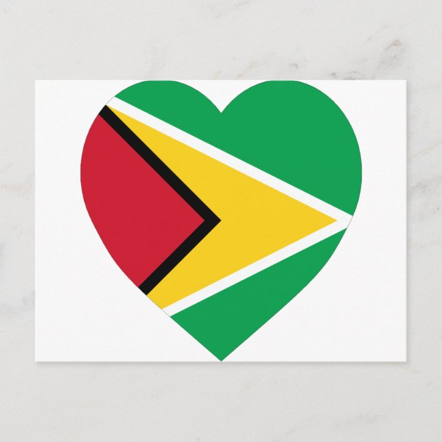Postal Corazón de la bandera de Guyana (Anverso)