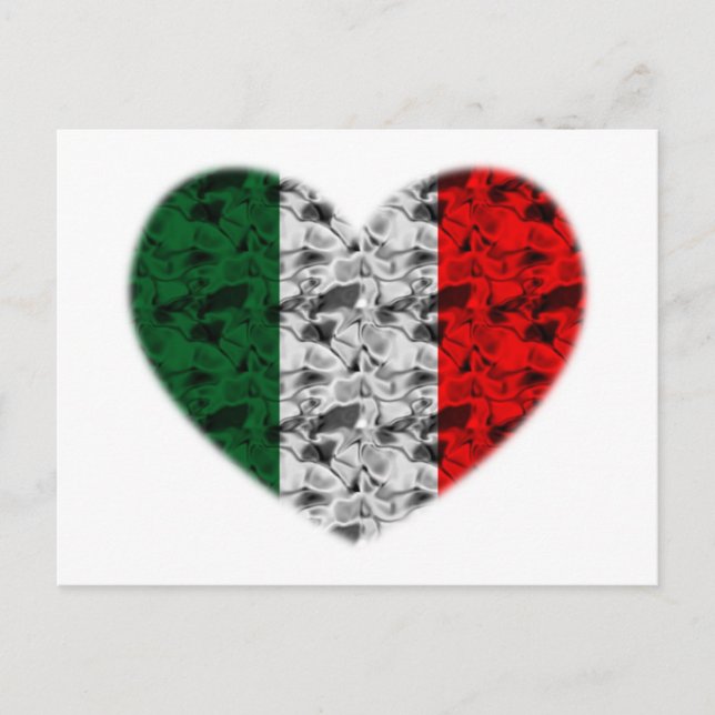 Postal Corazón de la bandera de Italia (Anverso)