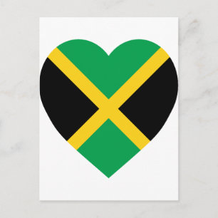 Postal Corazón de la bandera de Jamaica
