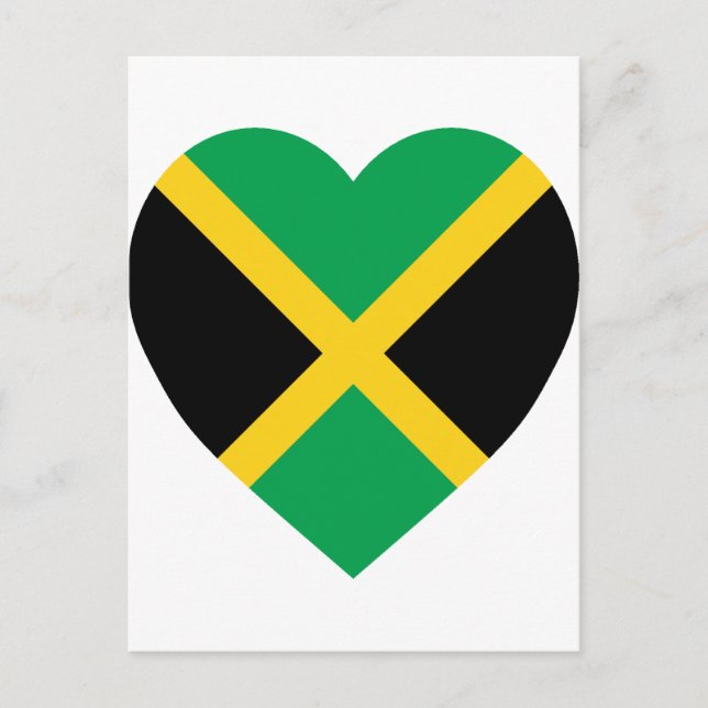 Postal Corazón de la bandera de Jamaica (Anverso)
