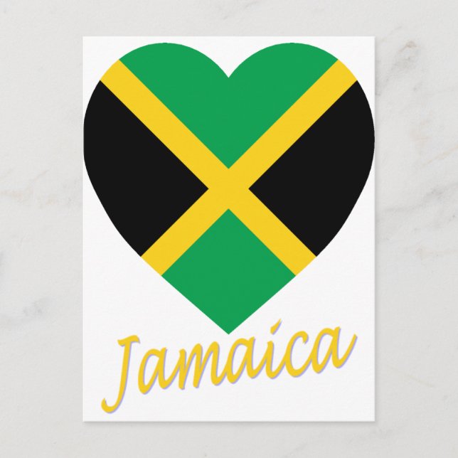 Postal Corazón de la bandera de Jamaica (Anverso)