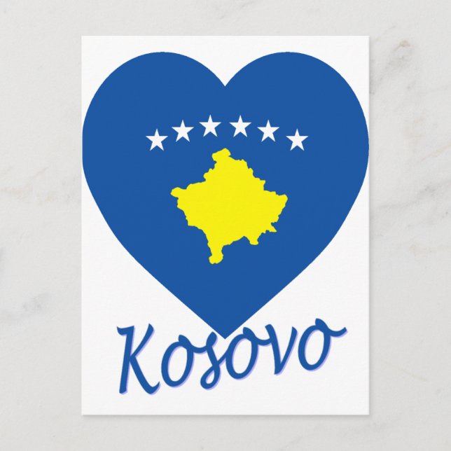 Postal Corazón de la bandera de Kosovo (Anverso)