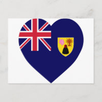 Corazón de la bandera de las Islas Turcas y Caicos