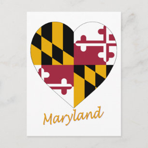 Postal Corazón de la Bandera de Maryland