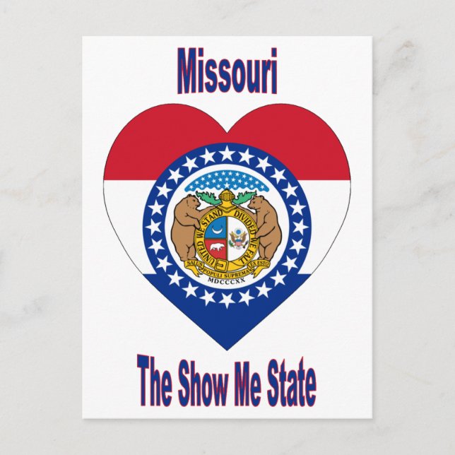 Postal Corazón de la bandera de Missouri (Anverso)