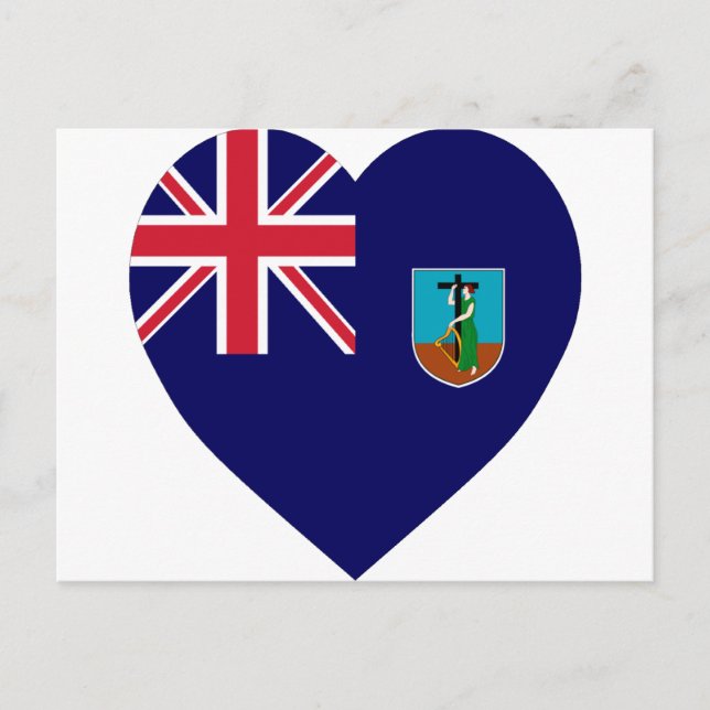 Postal Corazón de la bandera de Montserrat (Anverso)
