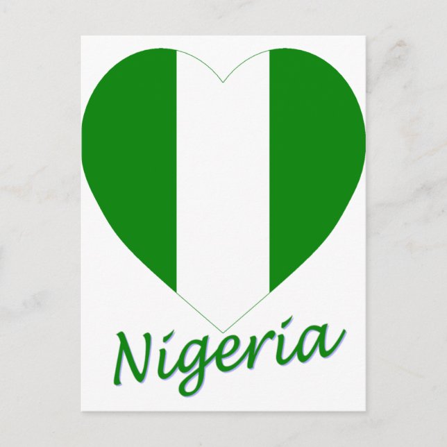 Postal Corazón de la bandera de Nigeria (Anverso)