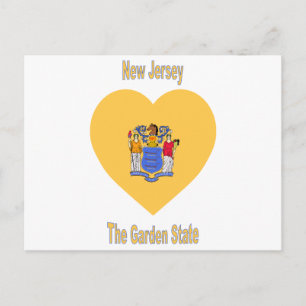 Postal Corazón de la bandera de Nueva Jersey