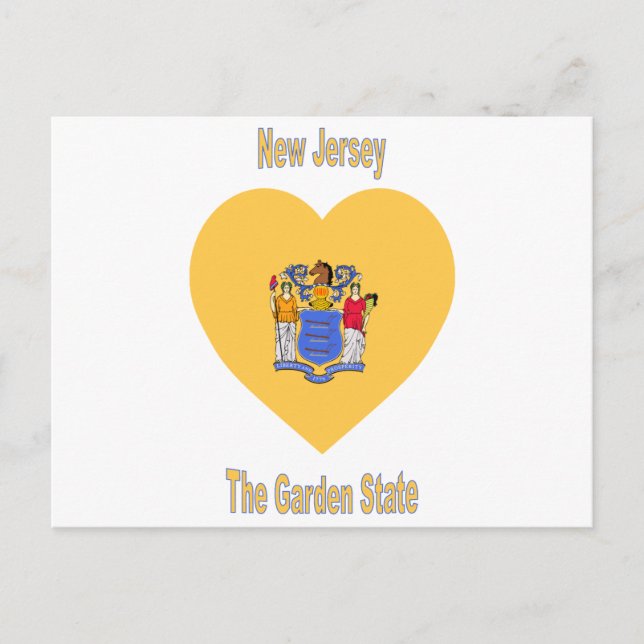 Postal Corazón de la bandera de Nueva Jersey (Anverso)