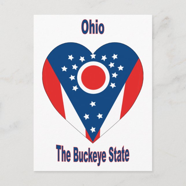 Postal Corazón de la bandera de Ohio (Anverso)