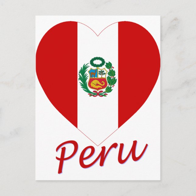 Postal Corazón de la bandera de Perú (Anverso)