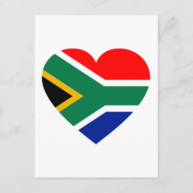 Postal Corazón de la bandera de Sudáfrica (Anverso)