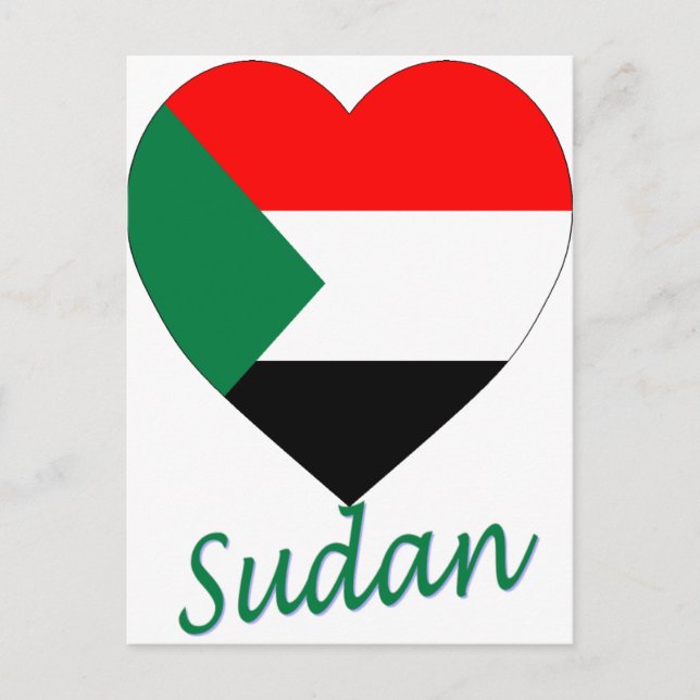 Postal Corazón de la bandera de Sudán (Anverso)