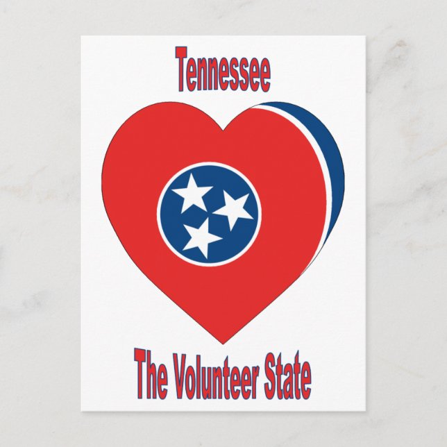 Postal Corazón de la bandera de Tennessee (Anverso)