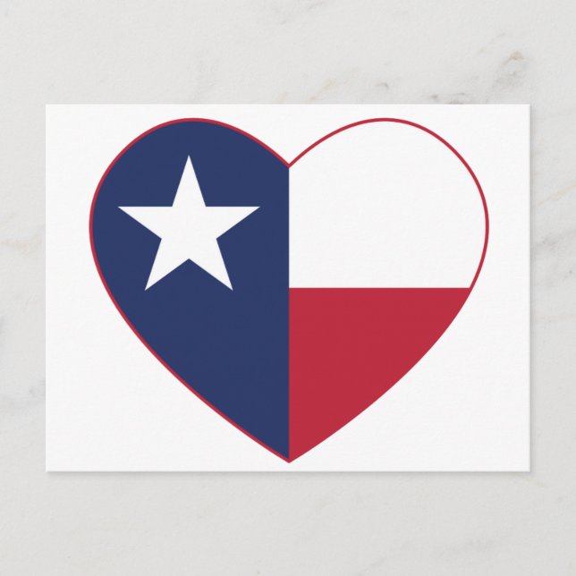 Postal Corazón de la Bandera de Texas (Anverso)