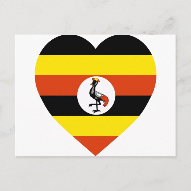 Postal Corazón de la bandera de Uganda (Anverso)