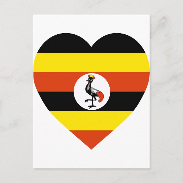 Postal Corazón de la bandera de Uganda (Anverso)