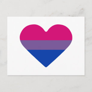 Postal Corazón de la Bandera del Orgullo Bisexual