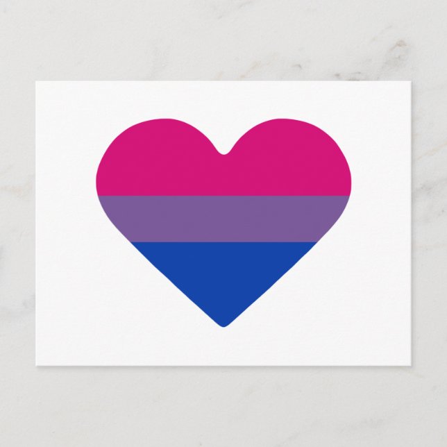 Postal Corazón de la Bandera del Orgullo Bisexual (Anverso)