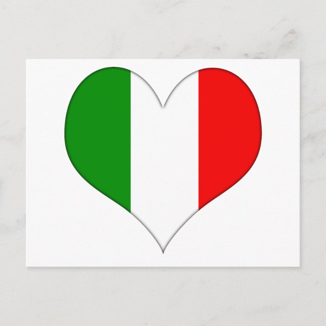Postal Corazón de la bandera italiana (Anverso)