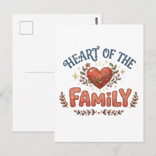 Postal Corazón de la Familia Corazón Floral