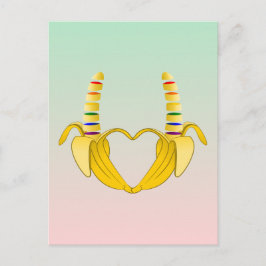 Postal Corazón de la Libertad del Orgullo Gay Bananero