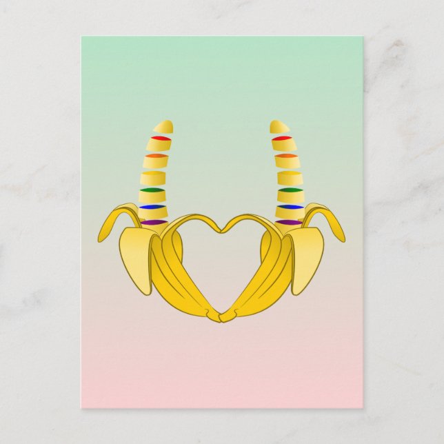 Postal Corazón de la Libertad del Orgullo Gay Bananero (Anverso)