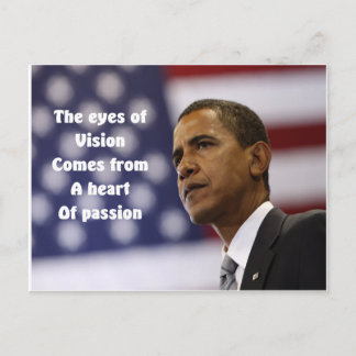 Postal Corazón de la pasión de Barack Obama