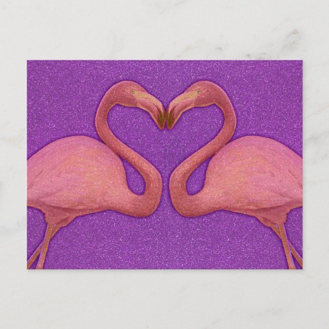 Postal Corazón de la Purpurina de la burra rosada de Cute (Anverso)