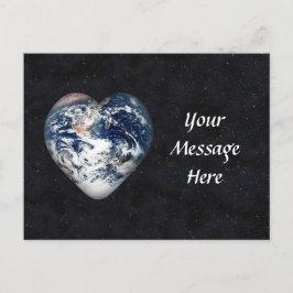 Postal Corazón de la Tierra en el Universo