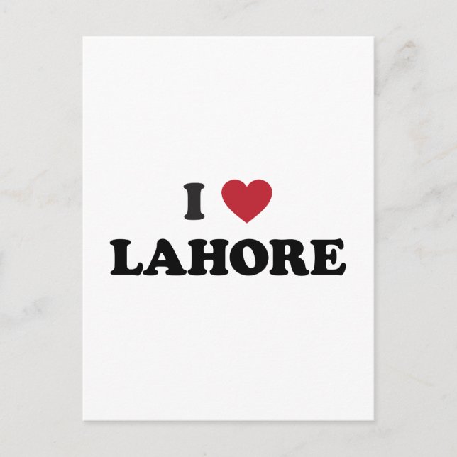 Postal Corazón de Lahore Pakistán (Anverso)