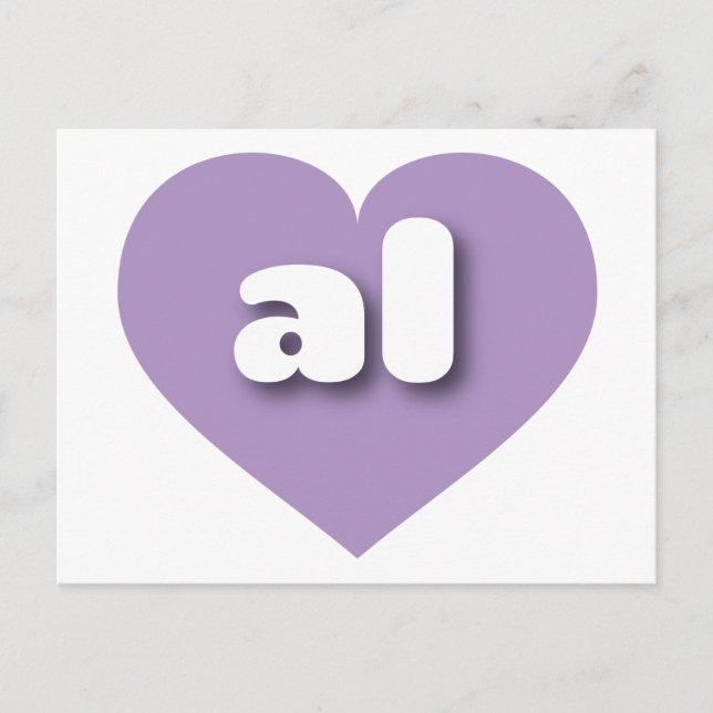 Postal Corazón de lavanda de Alabama - Amo al (Anverso)