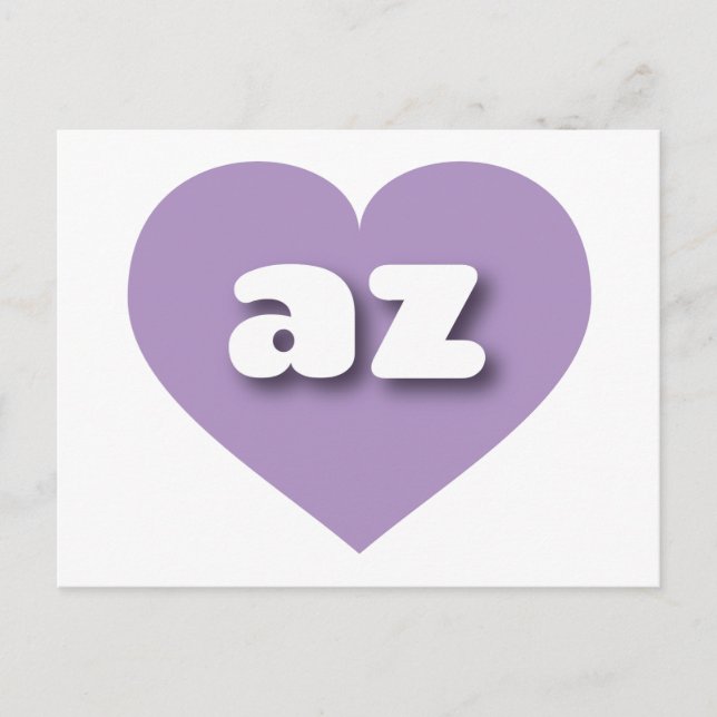 Postal Corazón de lavanda de Arizona - Amo az (Anverso)
