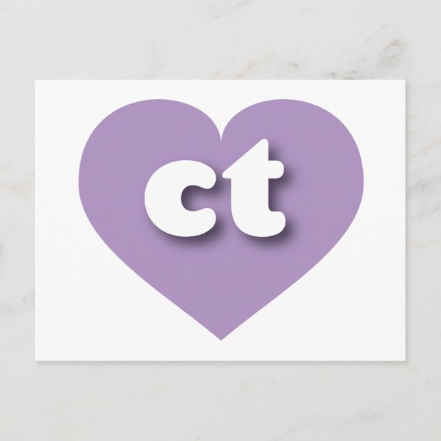 Postal Corazón de lavanda de Connecticut - Me encanta (Anverso)
