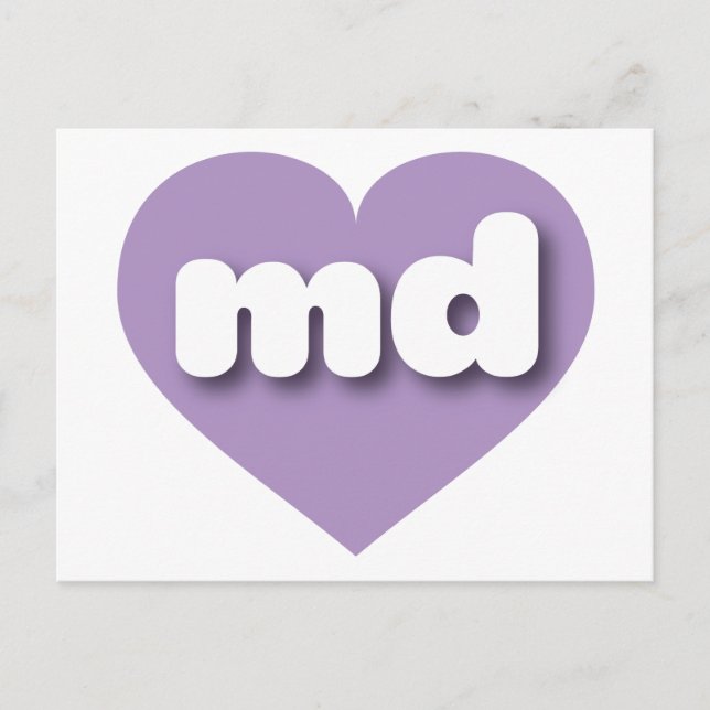 Postal Corazón de lavanda de Maryland - Amo el Md (Anverso)