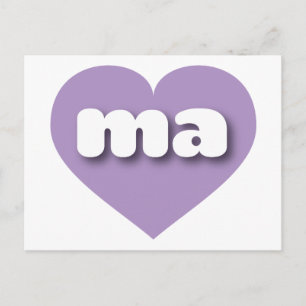 Postal Corazón de lavanda de Massachusetts - Me encantan 