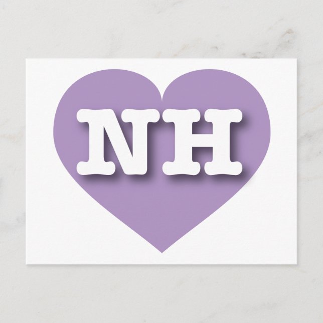 Postal Corazón de lavanda de New Hampshire - Gran amor (Anverso)