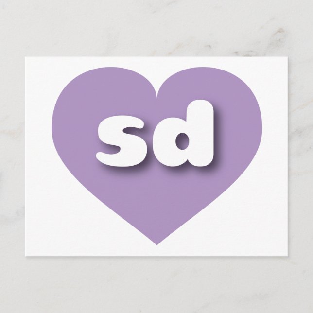 Postal Corazón de lavanda en Dakota del Sur - Amo Sd (Anverso)