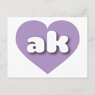 Postal Corazón de lavender de Alaska - Amo ak
