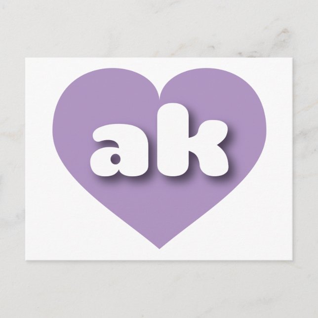 Postal Corazón de lavender de Alaska - Amo ak (Anverso)