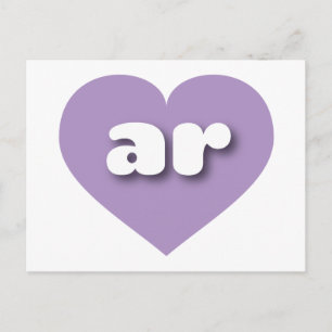 Postal Corazón de lavender de Arkansas - Amo la guerra