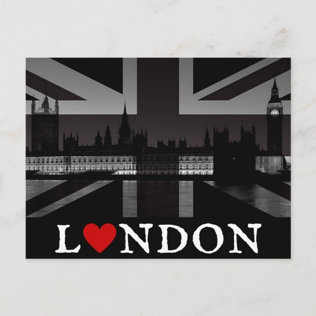 Postal Corazón de Londres Unión Blanca y Negra Jack Postc (Anverso)