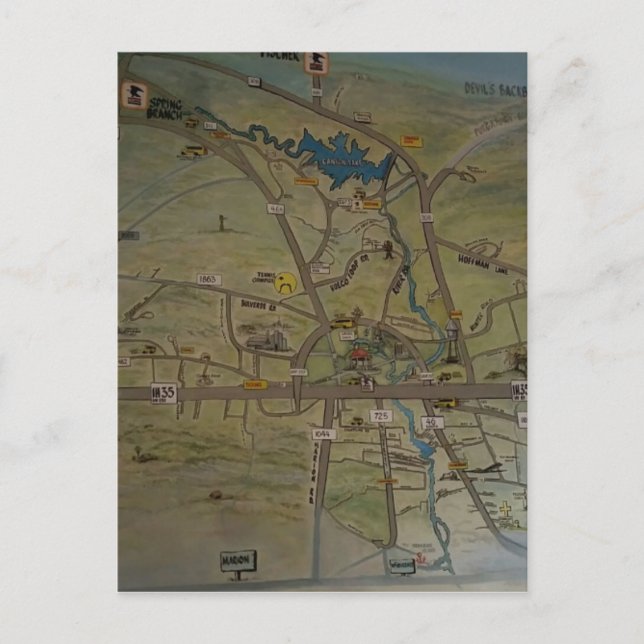 Postal Corazón de los Nuevos Braunfels, Texas (Anverso)